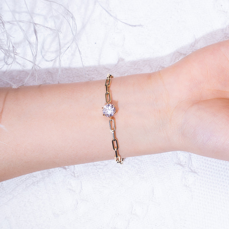 Woman 18K Yellow Gold Jewelry Bracelet 2 Carat HPHT CVD Lab Grown Diamond Bracelet Timemaster Jewelry