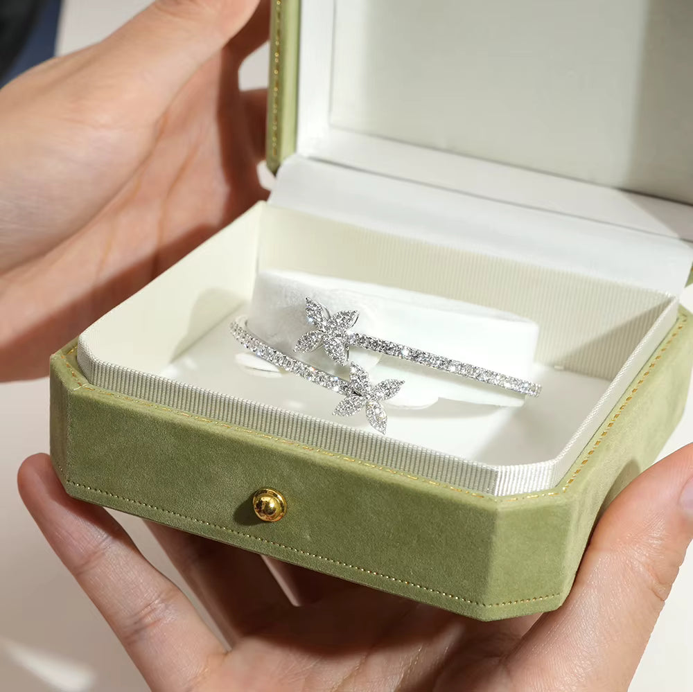 Custom Luxury Jewelry TMB-655 18k Gold Round Cut Lab Grown Diamond Bracelet