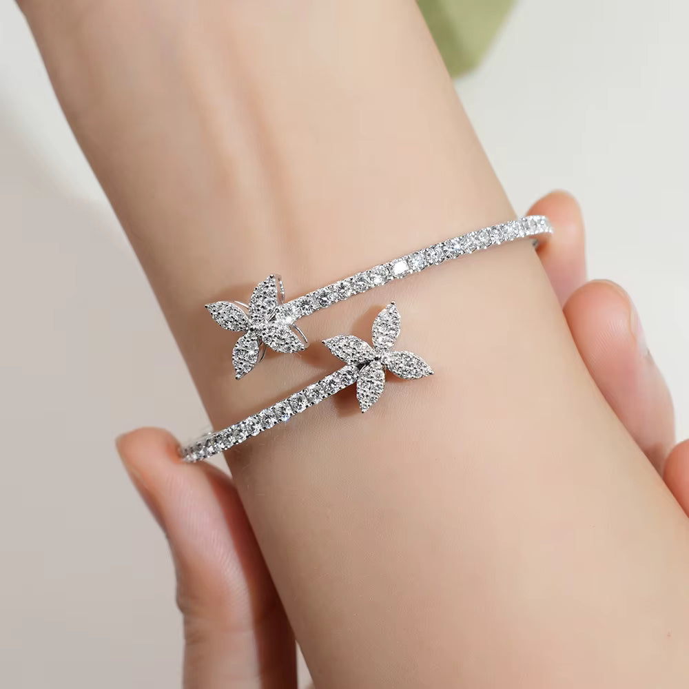 Custom Luxury Jewelry TMB-655 18k Gold Round Cut Lab Grown Diamond Bracelet