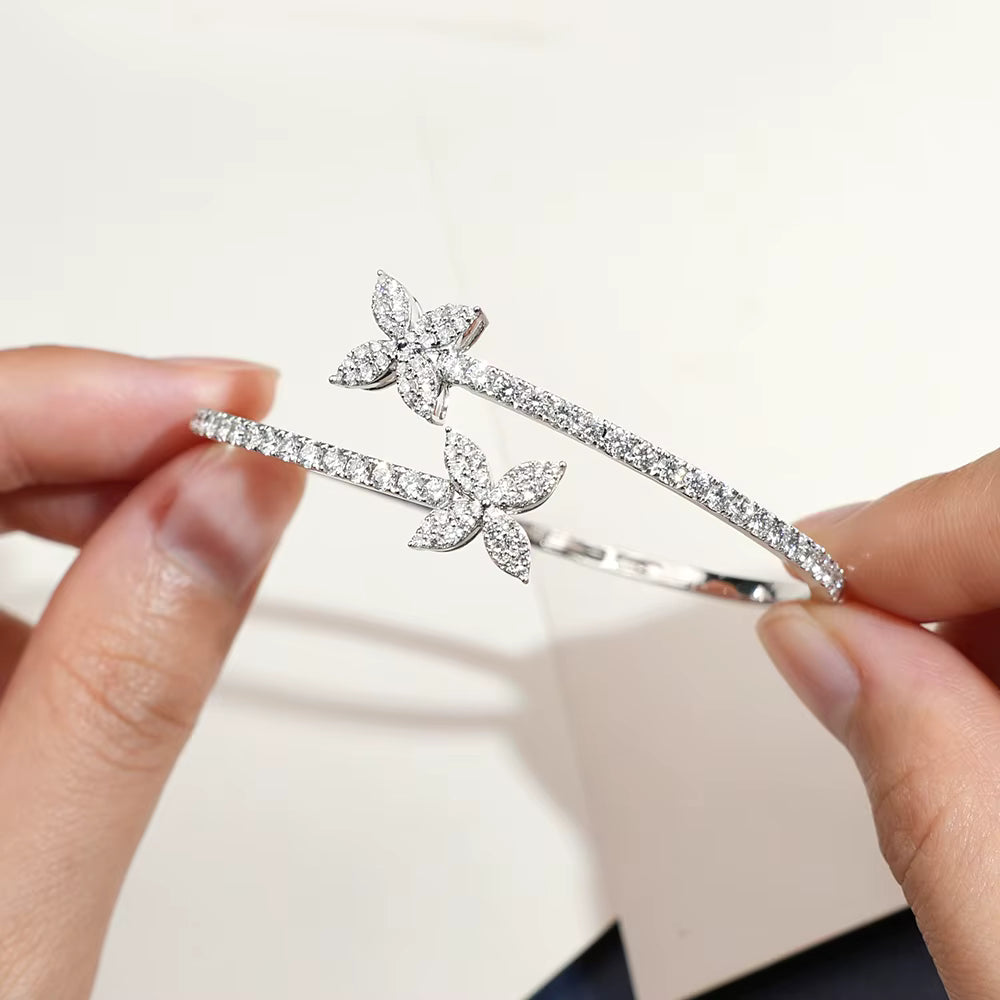 Custom Luxury Jewelry TMB-655 18k Gold Round Cut Lab Grown Diamond Bracelet