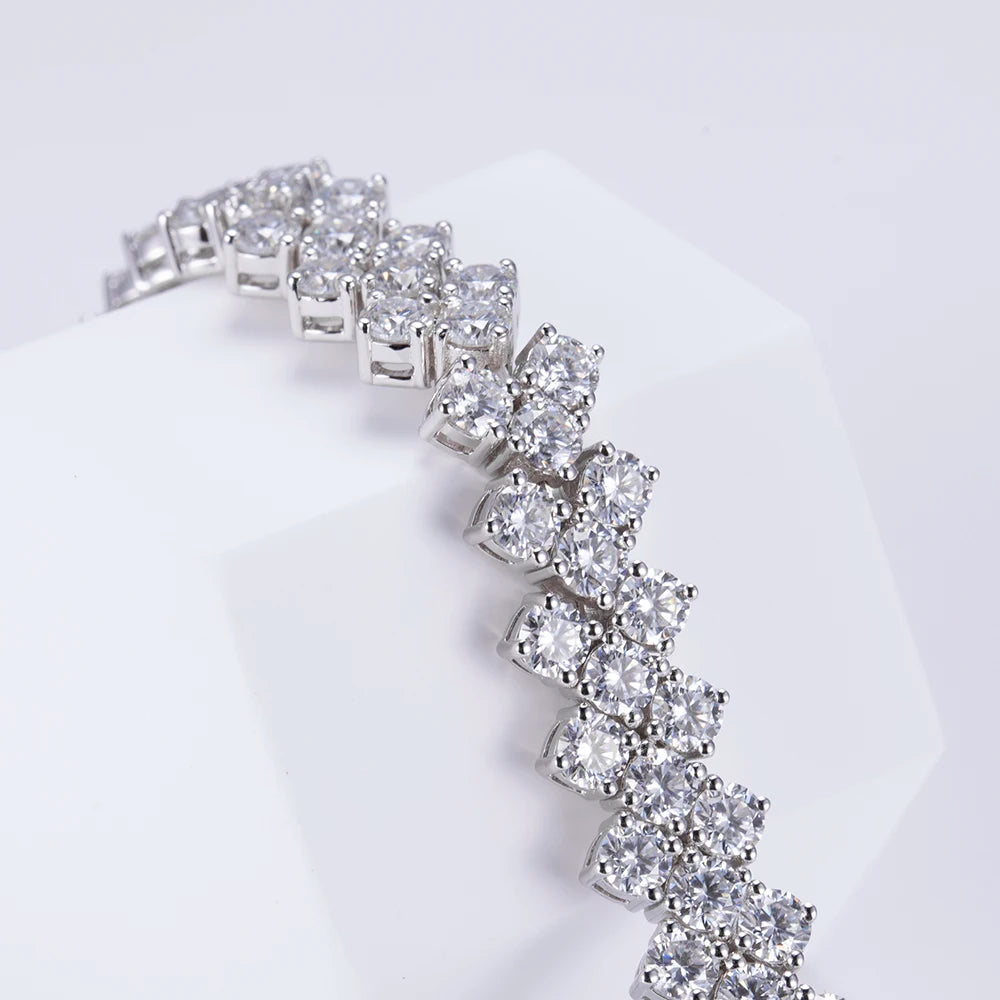 Custom Jewelry TMB-573 17cm 18k Gold Round Shape Lab Diamond Tennis Bracelet Timemaster Jewelry