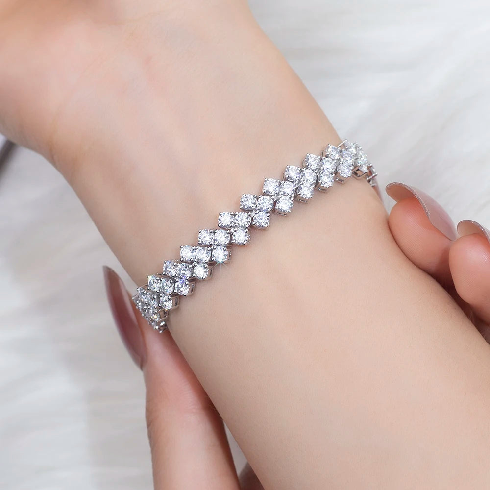 Custom Jewelry TMB-573 17cm 18k Gold Round Shape Lab Diamond Tennis Bracelet Timemaster Jewelry