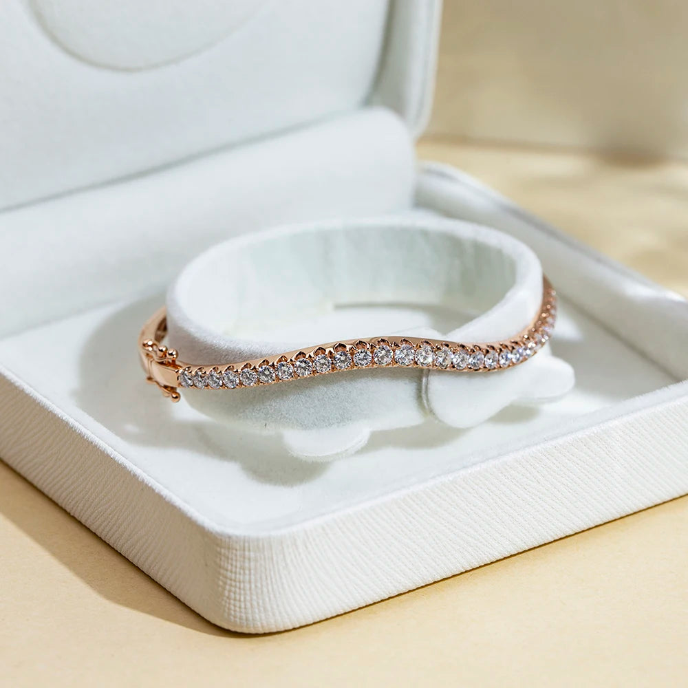 TMB-633 18K Rose Gold Customized CVD HPHT Lab Diamond Jewelry Bracelet Timemaster Jewelry