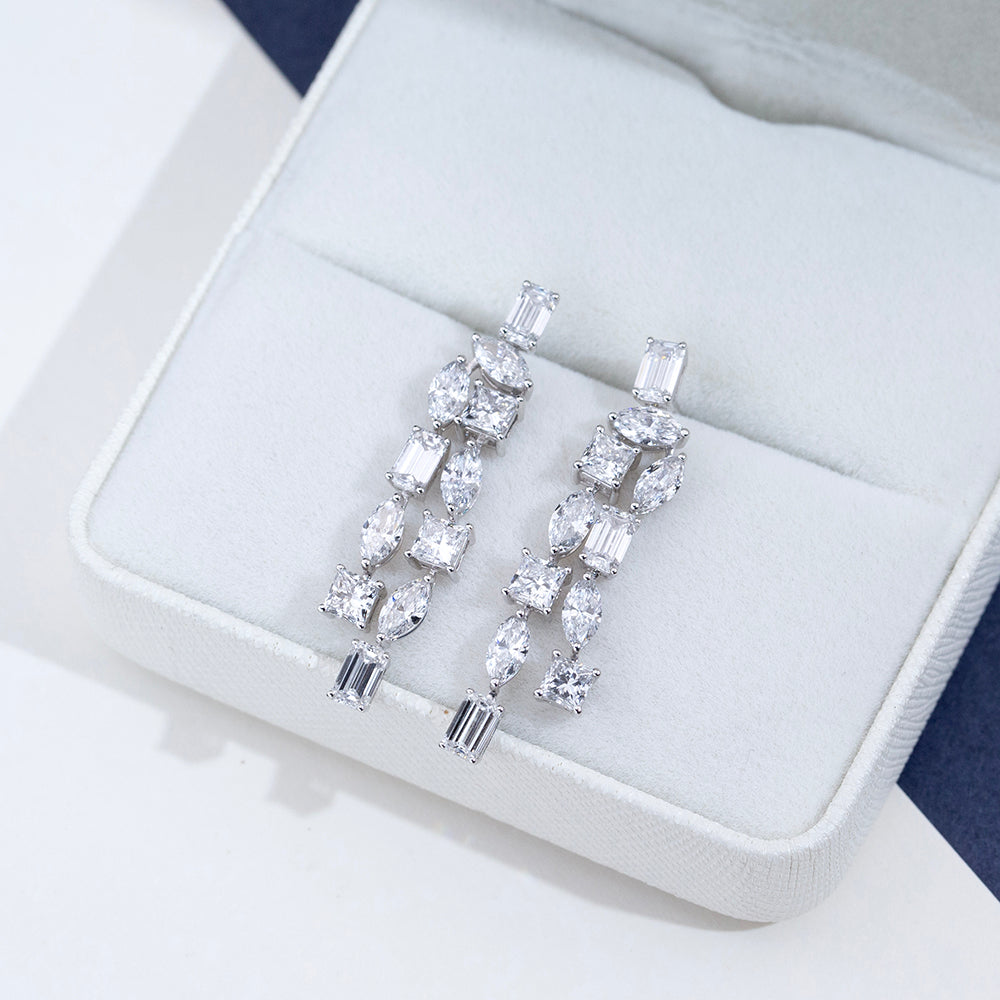 Earring Jewelry TME-844 Trendy Earring 18k White Gold Lab Grown Diamond Stud Earrings Timemaster Jewelry