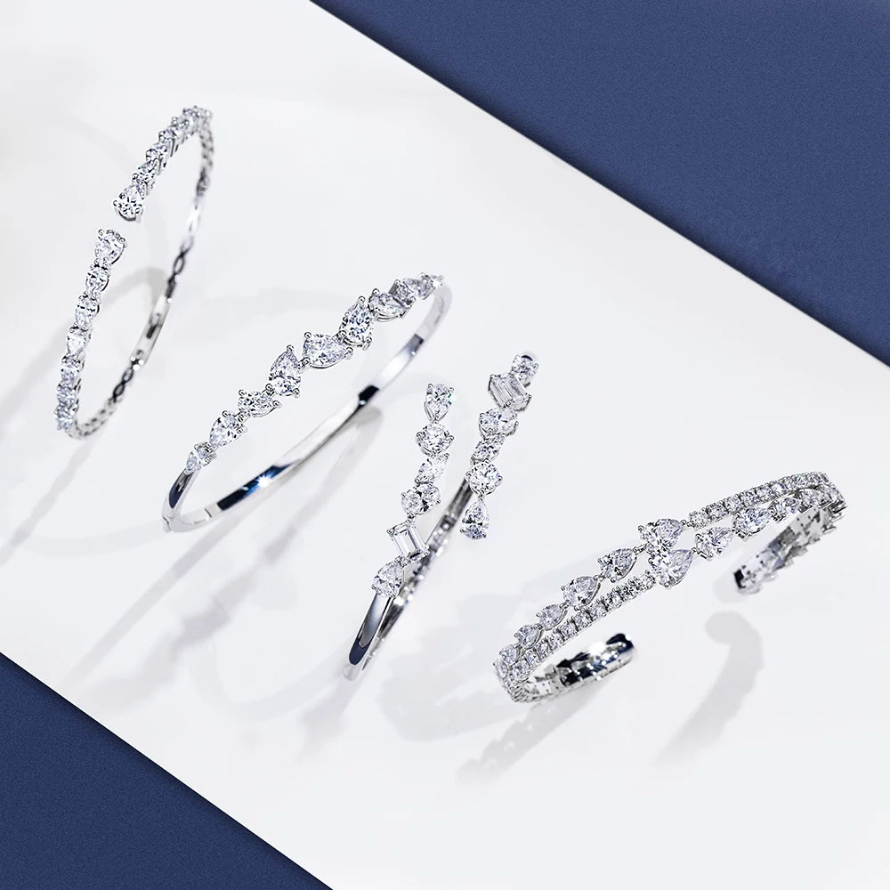 Customized TMB-648 18K Gold Diamond Engagement Wedding Bracelet Fancy Shape Lab Grown Diamond Bracelet Timemaster Jewelry