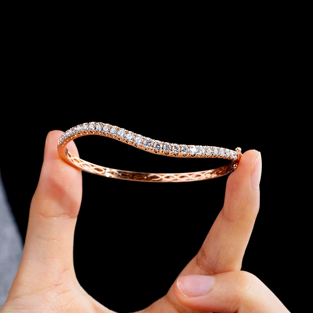 TMB-633 18K Rose Gold Customized CVD HPHT Lab Diamond Jewelry Bracelet Timemaster Jewelry