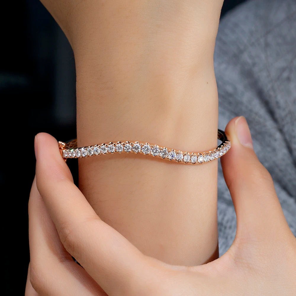 TMB-633 18K Rose Gold Customized CVD HPHT Lab Diamond Jewelry Bracelet Timemaster Jewelry