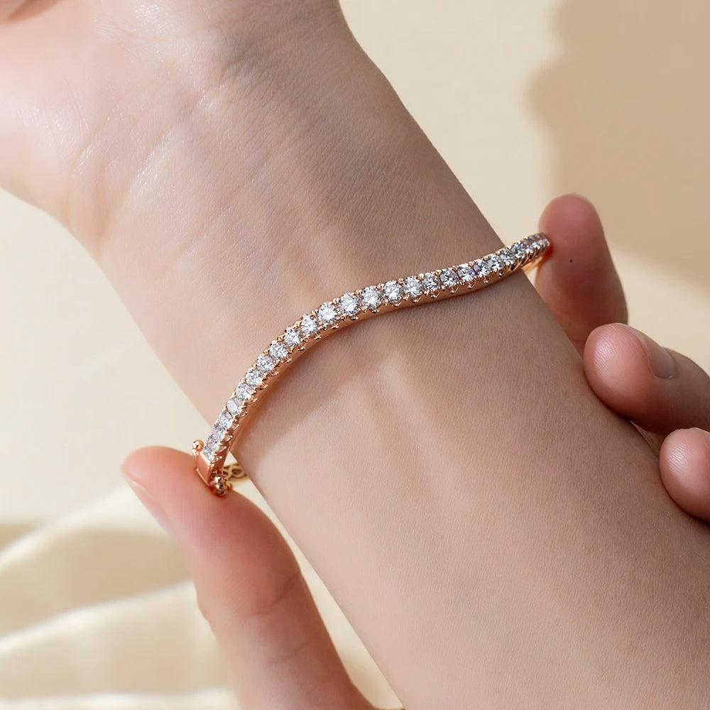 TMB-633 18K Rose Gold Customized CVD HPHT Lab Diamond Jewelry Bracelet Timemaster Jewelry